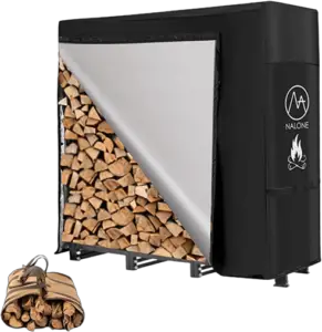 NALONE 4FT Outdoor Firewood Rack with Cover&Carry Bag
