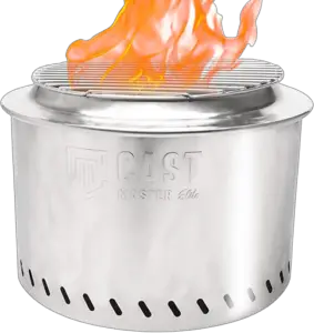Cast Master Bon 2000 Dual Purpose Bonfire Pit - Smokeless Fire Pit & Campfire Grill - 3-in-1 Firepit -Cooking, Camping, Tailgating, Beach - Portable with Carry Case